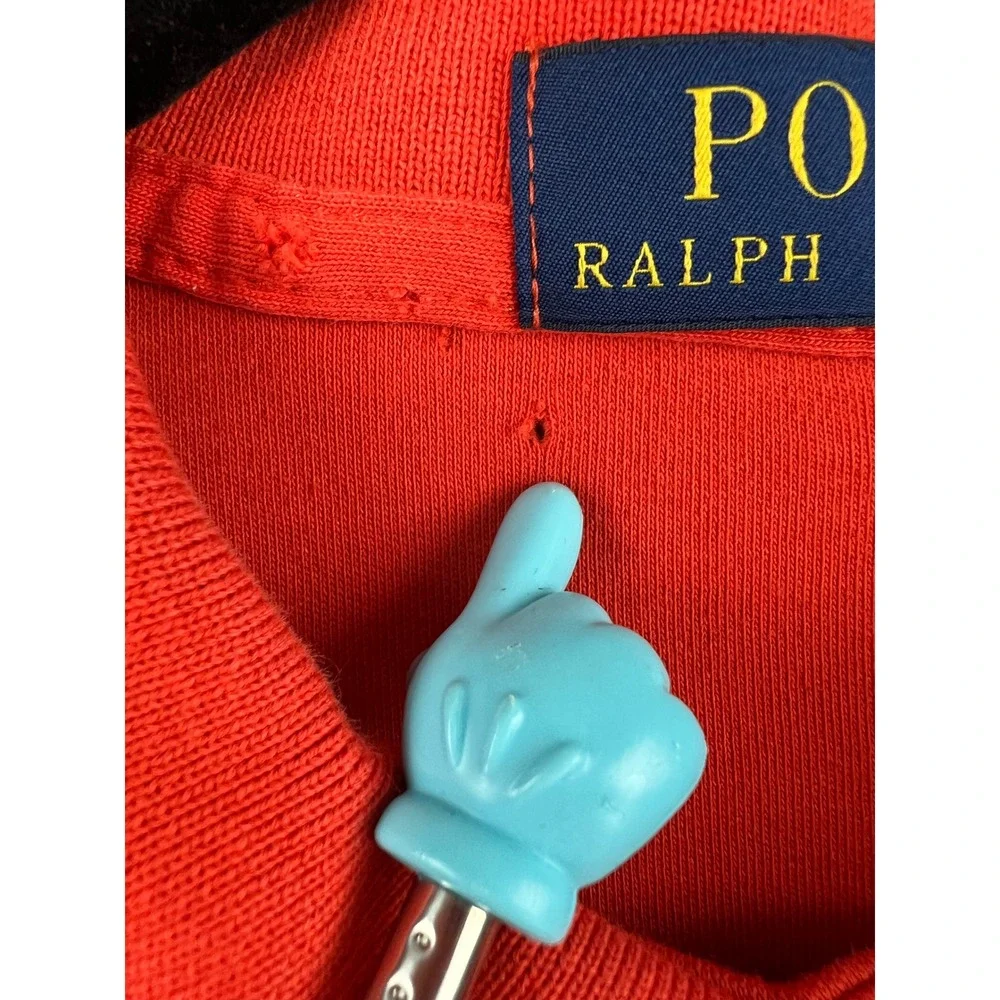 Polo Ralph Lauren Polo Shirt Mens L Orange Good Long Sleeve Pony Logo Classic